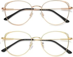 img 4 attached to 👓 ANDWOOD Women's Cat Eye Blue Light Blocking Glasses - Metal Frame Hipster Computer Eyeglasses (2 Pack)