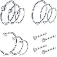 👃 variety of 16 gauge nose rings: hoop septum rings for lip, nose, helix, and cartilage piercings logo