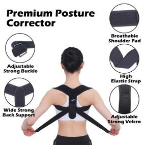 img 2 attached to 👍 Adjustable Posture Corrector for Men and Women with Back Buckle Pad - Enhance Fit and Support Upper Back, Shoulders, and Clavicle - Breathable and High Elastic Brace to Promote Better Posture - Extra Extension Straps Included!