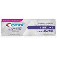 crest 3d white brilliance toothpaste with advanced 🦷 whitening technology and stain protection, vibrant peppermint, 4.1 oz logo