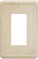 travertine texture single rocker electrical wall plate by questech, tumbled finish logo