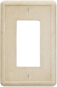 img 4 attached to Travertine Texture Single Rocker Electrical Wall Plate by Questech, Tumbled Finish