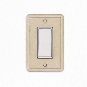 img 3 attached to Travertine Texture Single Rocker Electrical Wall Plate by Questech, Tumbled Finish