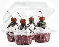 🧁 convenient 4 compartment cupcake containers - 40 count disposable cupcake boxes for cupcakes & muffins - secure hinged locking cupcake clamshells логотип