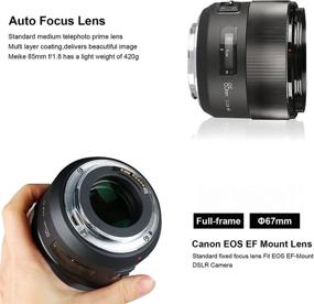 img 2 attached to 📷 Meike 85mm f1.8 Full Frame Auto Focus Telephoto Lens for Canon EF Mount DSLR Cameras - Compatible with APS C Bodies 1D 5D3 5D4 6D 7D 70D 550D 80D