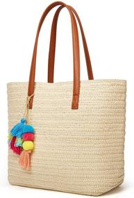 img 3 attached to Epsion Tassels Summer Handwoven Shoulder Women's Handbags & Wallets and Hobo Bags