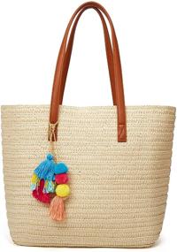 img 4 attached to Epsion Tassels Summer Handwoven Shoulder Women's Handbags & Wallets and Hobo Bags