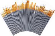 🎨 conda 50 pcs paint brushes bulk pack - assorted nylon hair round pointed tip for acrylic, oil, watercolors, face, nail art - premium quality art brushes in large quantity logo