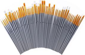 img 4 attached to 🎨 Conda 50 Pcs Paint Brushes Bulk Pack - Assorted Nylon Hair Round Pointed Tip for Acrylic, Oil, Watercolors, Face, Nail Art - Premium Quality Art Brushes in Large Quantity
