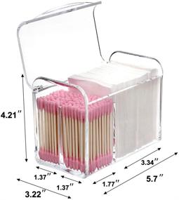 img 1 attached to 🧴 Sooyee Qtip Holder Dispenser for Cotton Ball, Swab, Round Pads, Floss - Bathroom and Vanity Storage Solution