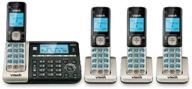 📞 vtech ds6752-4 4-ручной dect 6.0 беспроводной телефон с bluetooth connect to cell, цифровая система ответов, идентификатор вызывающего, расширяемый до 5 ручных устройств, можно установить на стену - серебро/черный логотип