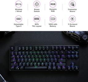 img 3 attached to 🔥 RK87 Sink87G RGB 80% Mechanical Keyboard - Wireless 2.4G Tenkeyless; Programmable Software, 87 Keys, Tactile Brown Switches by RK ROYAL KLUDGE