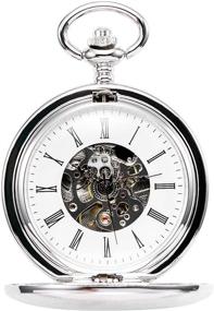img 3 attached to TREEWETO Double Skeleton Pocket Mechanical Men's Watches