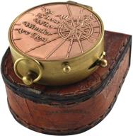 🧭 copper antique dial marine brass compass with leather case - 2 inch, brown: ideal for adventurers and wanderers! логотип