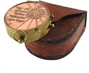 img 3 attached to 🧭 Copper Antique Dial Marine Brass Compass with Leather Case - 2 inch, Brown: Ideal for Adventurers and Wanderers!