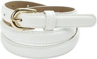 👩 women's patent leather skinny belt with buckle - stylish accessories for women logo