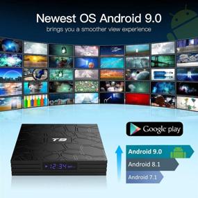 img 3 attached to 📺 T9 Android TV Box: 2GB RAM 16GB ROM, RK3318 Quad-core, Android 9.0, Dual WiFi 2.4G+5.0G, BT4.0, 3D 4K Smart TV Box