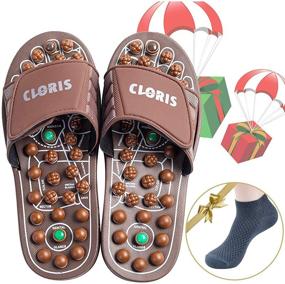 img 4 attached to 👣 CLORIS Reflexology Foot Massagers Acupressure Massage Slippers for Men and Women - Relief from Plantar Fasciitis, Heel Arch, Arthritis, Neuropathy Pain - Perfect Gift (Men's Size 8-10, Women's Size 9-12)