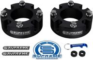 🚙 supreme suspensions front leveling kit: 2" lift strut spacers for toyota tundra and sequoia - 2007-2021 models - 2wd and 4wd (black) logo