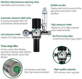 img 1 attached to 🌱 ZRDR CO2 Generator System with Dual Gauge Display and Automatic Pressure Relief Valve 2L Carbon Dioxide Supply for Plants and Aquarium, Stable Output