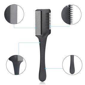 img 1 attached to 💇 Professional Hair Razor Comb Set with 10 Razors - Hair Cutting Scissors and Thinning Comb for Slim Haircuts