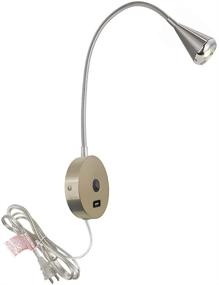 img 1 attached to HomeFocus Bedside Reading Wall Light, Wall Light Lamp for Living Room and Bedroom, Wall Sconces with USB Charging Port, Flexible Gooseneck, Metal Construction in Satin Nickel Finish, LED 5Watt 3000K