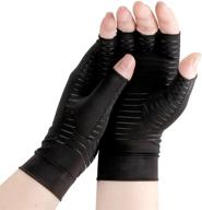 🧤 relieve joint pain with arthritis gloves: compression gloves for men and women, copper brace for comfort, fingerless gloves for daily support and computer typing логотип