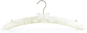 img 4 attached to 💍 Ivory Satin Padded Hangers - 17 inch Bridesmaid Bridal Bride Hanger for Wedding by HANGERWORLD