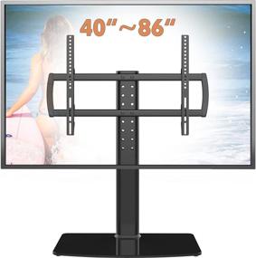 img 4 attached to 📺 Enhanced Universal TV Stand with Wall Mount - Adjustable Height, Heavy Duty Base, Fits 40-86 inch Screens, Holds up to 132lbs: HT03B-003