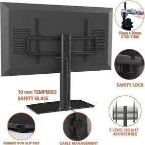 img 1 attached to 📺 Enhanced Universal TV Stand with Wall Mount - Adjustable Height, Heavy Duty Base, Fits 40-86 inch Screens, Holds up to 132lbs: HT03B-003