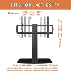 img 2 attached to 📺 Enhanced Universal TV Stand with Wall Mount - Adjustable Height, Heavy Duty Base, Fits 40-86 inch Screens, Holds up to 132lbs: HT03B-003