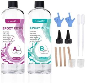 img 4 attached to 🎨 16OZ Crystal Clear Epoxy Resin Kit - Including 8OZ Resin & 8OZ Hardener for Jewelry, DIY Castings, Coating Wood, River Table Tops, Art Castings, Resin Tumblers, Crafts Molds - Easy Mix 1:1 Ratio