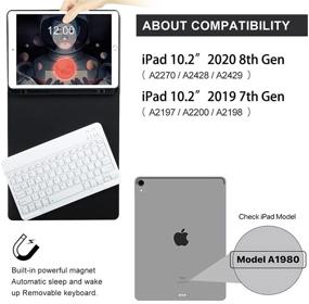 img 3 attached to 🔍 BLIENCE iPad 10.2 Inch Keyboard Case for New iPad 9th Gen (2021)/8th Gen (2020)/7th Generation (2019) - Auto Wake/Sleep, Tablet Folio Cover with Built-in Pen Holder and Detachable Wireless Keyboard