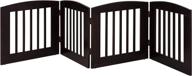 barkwood pets freestanding pet gate: four 24x24 folding wood panels, cappuccino logo