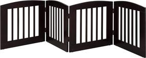 img 3 attached to BarkWood Pets Freestanding Pet Gate: Four 24x24 Folding Wood Panels, Cappuccino