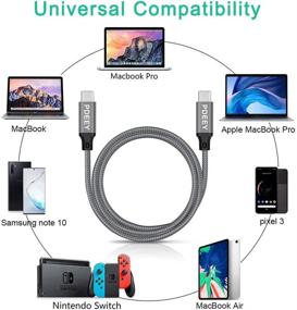 img 2 attached to 10ft Thunderbolt 3 USB-C кабель для Oculus Quest с разъемом Type-C 3.1 Gen 2 - Сверхбыстрая зарядка, мощность 100W, потоковая передача видео 4K (серый, плетение из нейлона)