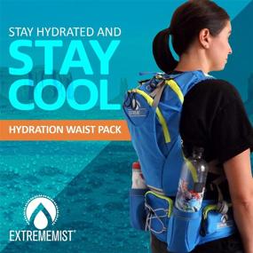 img 3 attached to 🏃 ExtremeMist Detachable Hydration Waist Pack - Water Bottle Holder Fanny Pack, Adjustable Belt with 2 Bottle Holders, Zipper Storage Pockets, Ideal for Climbing, Running, Cycling, Jogging, Hiking - Gray (Small)