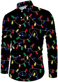 img 4 attached to Loveternal Christmas Printed Vintage Graphic Men's Clothing for Shirts