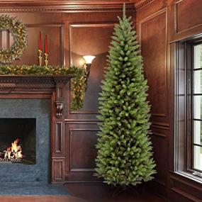 img 3 attached to 🎄 7.5 Feet Green Kingswood Fir Artificial Slim Christmas Tree by National Tree Company - Includes Stand