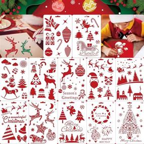 img 4 attached to Konsait 12Pack Christmas Stencils Templates: Reusable Drawing & Painting Templates for Greeting Cards, Albums, Scrapbook, Journal | Xmas Gift Home Decor & Wall Art Wood