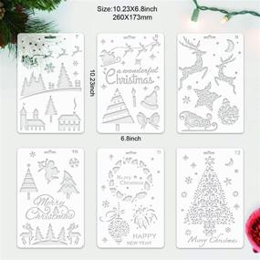 img 3 attached to Konsait 12Pack Christmas Stencils Templates: Reusable Drawing & Painting Templates for Greeting Cards, Albums, Scrapbook, Journal | Xmas Gift Home Decor & Wall Art Wood
