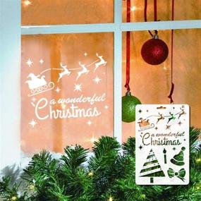 img 1 attached to Konsait 12Pack Christmas Stencils Templates: Reusable Drawing & Painting Templates for Greeting Cards, Albums, Scrapbook, Journal | Xmas Gift Home Decor & Wall Art Wood