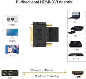 img 3 attached to 🔌 Кабель Переходник CableCreation Bi-Directional с DVI на HDMI, набор из 2 штук - 1080P, поддержка 3D - идеально подходит для PS3, PS4, ТВ-приставок, Blu-ray, проекторов, HDTV.