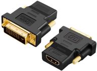 🔌 кабель переходник cablecreation bi-directional с dvi на hdmi, набор из 2 штук - 1080p, поддержка 3d - идеально подходит для ps3, ps4, тв-приставок, blu-ray, проекторов, hdtv. логотип