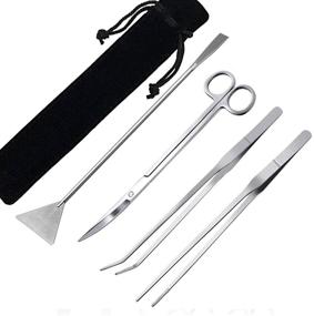 img 4 attached to 🐠 Ultimate Aquarium Tools Kit: CBTONE Stainless Steel Aquatic Plants Scissor Tweezers Spatula Set for Vibrant Aquariums