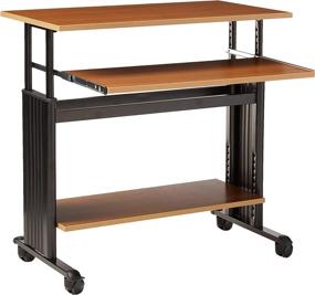 img 2 attached to Safco Muv Adjustable-Height Desk in Medium Oak for Optimal SEO