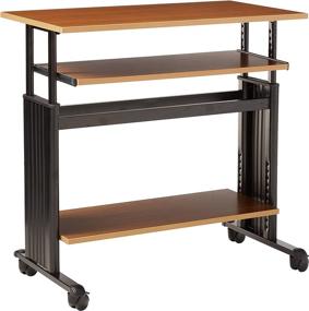 img 4 attached to Safco Muv Adjustable-Height Desk in Medium Oak for Optimal SEO