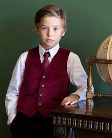 img 1 attached to 🧒 Ultimate Elegance: Gioberti's Little Velvet Formal Burgundy Boys' Clothing