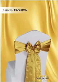 img 1 attached to 🎀 Pack of 10 Gold Satin Sashes with Bow Design – Perfect for Wedding Events, Banquets, Home and Kitchen Decoration