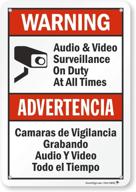 📹 alert: bilingual audio video surveillance sign for enhanced security logo